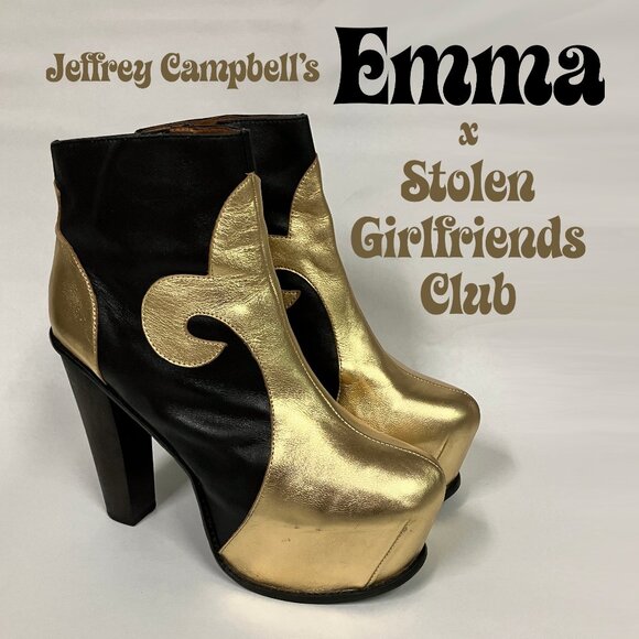 HAWT!!! Jeffrey Campbell x Stolen Girlfriends Club EMMA Boots! *RARE!!!* Size 10 - Picture 1 of 12